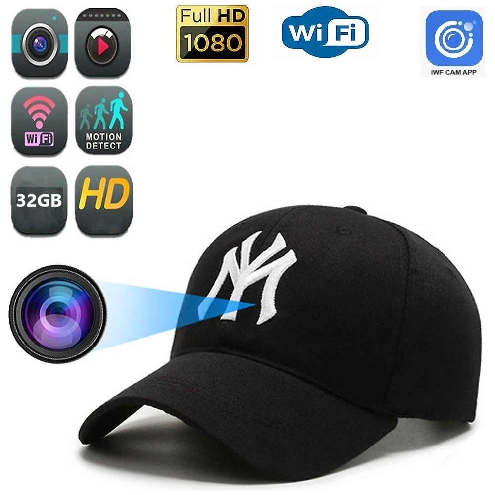 SAFETYNET Hd 1080p Wearable Baseball Hat Camera Fashion Baseball Cap Wifi Camera For Outdoors Travel