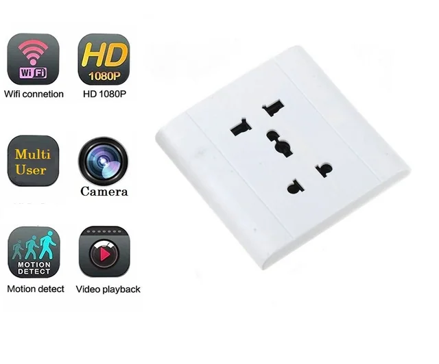 SAFETYNET Wifi Socket Switch Hidden Spy Camera with 2.4G Wireless Remote Control Camera