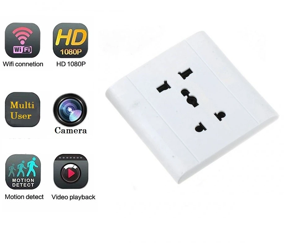 SAFETYNET Wifi Socket Switch Hidden Spy Camera with 2.4G Wireless Remote Control Camera