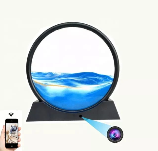SAFETNET New arrival 4K HD 1080P WIFI Hidden Sandscape Crafts camera Moving Sand wireless WIFI pinhole spy camera Home office security camera