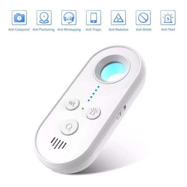 SAFETY NET Hidden Camera Detector Mini LED Hidden Device Detector with Infrared Viewfinders Rechargeable Anti Spy Camera Detector GPS Wireless Signal Detector Finder Anti-Thief Vibration Alarm