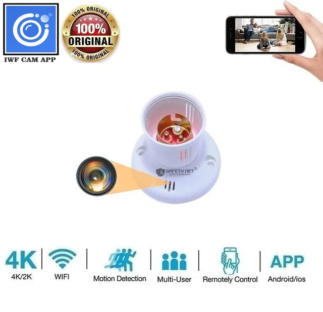 SAFETYNET Wi-Fi Holder Camera | Full HD 1080P Video Clarity | Live Streaming on Phone & Laptop | Supports 32GB Memory Card | Plug-in AC 220V Power | Perfect for Festival Season, Diwali Home Security