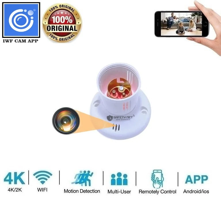 SAFETYNET Wi-Fi Holder Camera | Full HD 1080P Video Clarity | Live Streaming on Phone & Laptop | Supports 32GB Memory Card | Plug-in AC 220V Power | Perfect for Festival Season, Diwali Home Security
