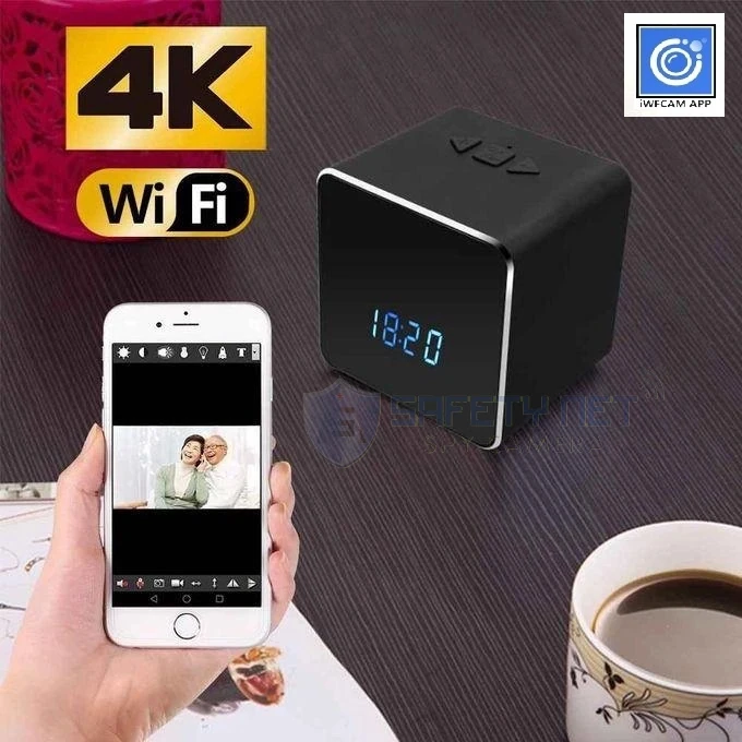 SAFETY NET, SPY CAMERA HD 1080P Hidden Spy WIFI Security Camera Mini Recorder Build in WIFI Wireless Bluetooth Speaker Music Player Electronic Clock Can be controlled and viewed in real-time Recording