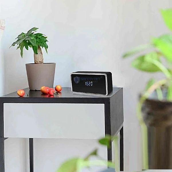 SAFETY NET, SPY CAMERA Clock 2MP IWFCAM APP Smart Clock Camera WiFi Clock Camera with Resolution Two-Way Audio Motion Detection IR Night Vision