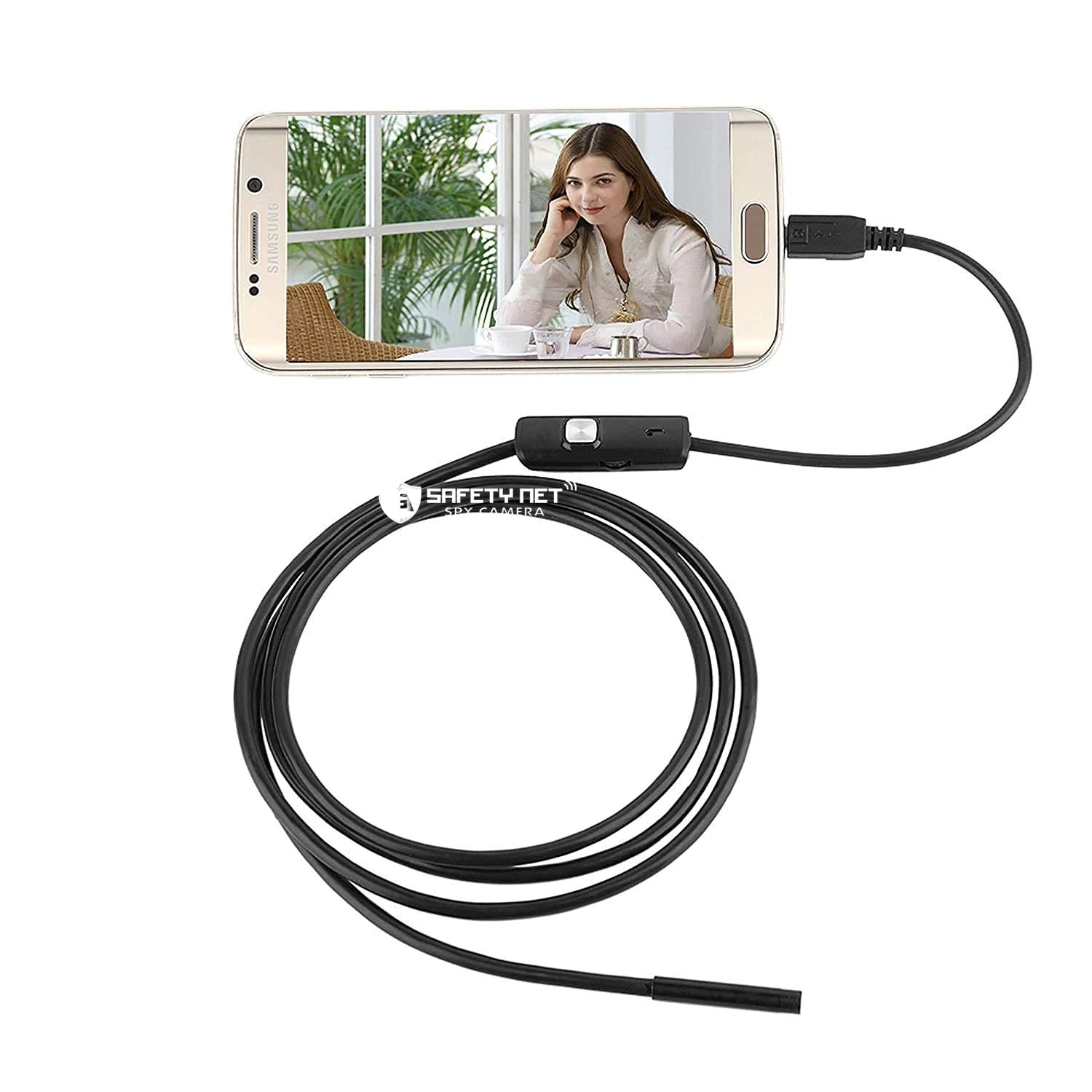 SAFETYNET 5.5mm Endoscope Camera Flexible IP67 Waterproof Inspection 6 LED borescope Camera with 5M Cable for Android & PC &