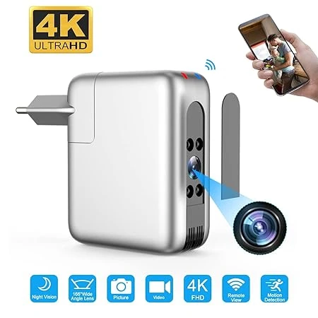 SAFETYNET 4K WIFI Spy Charger Camera with Motion Detection and Night Vision (Looks like Mac Charger)