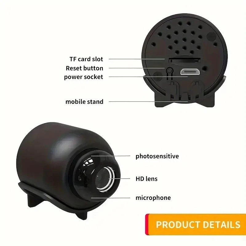 SAFETYNET Spy 1080P HD Wireless IP Camera, 2.4GHz Wifi IP Camera For Home, Night Vision & 140° Wide Angle Home Monitor