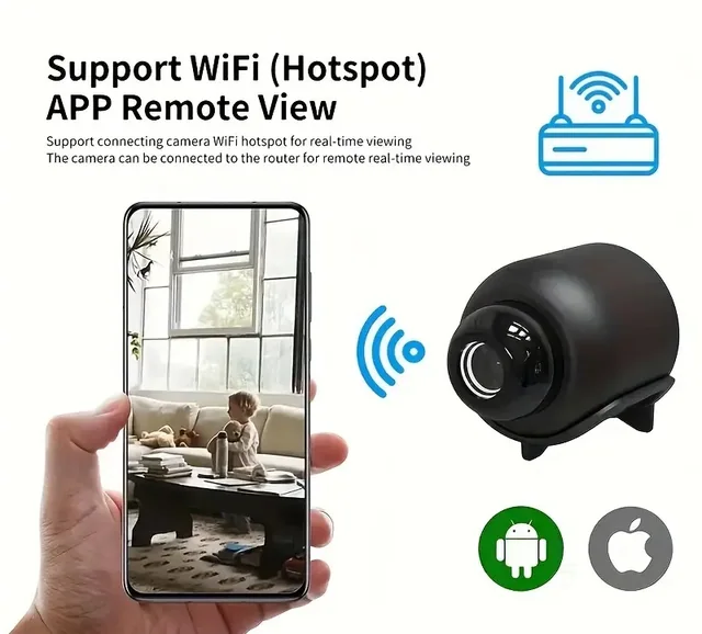 SAFETYNET Spy 1080P HD Wireless IP Camera, 2.4GHz Wifi IP Camera For Home, Night Vision & 140° Wide Angle Home Monitor