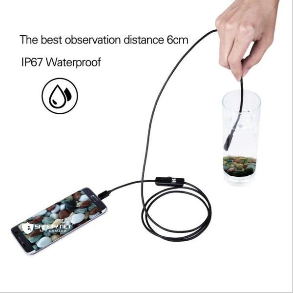 SAFETYNET 5.5mm Endoscope Camera Flexible IP67 Waterproof Inspection 6 LED borescope Camera with 5M Cable for Android & PC &