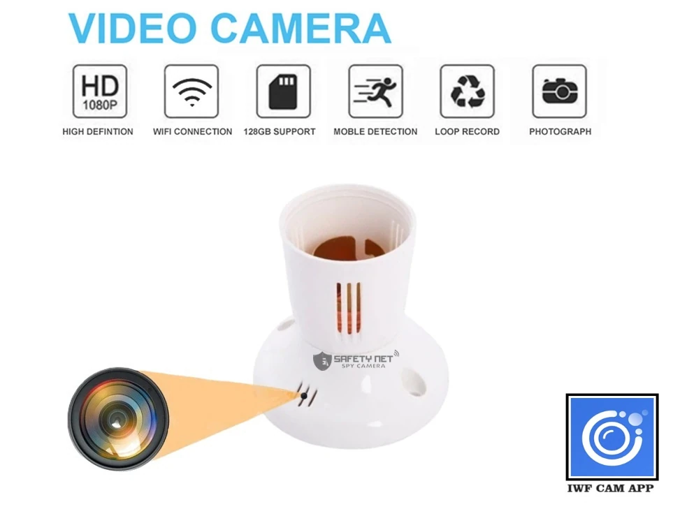 SAFETYNET Wi-Fi Holder Camera | Full HD 1080P Video Clarity | Live Streaming on Phone & Laptop | Supports 32GB Memory Card | Plug-in AC 220V Power | Perfect for Festival Season, Diwali Home Security