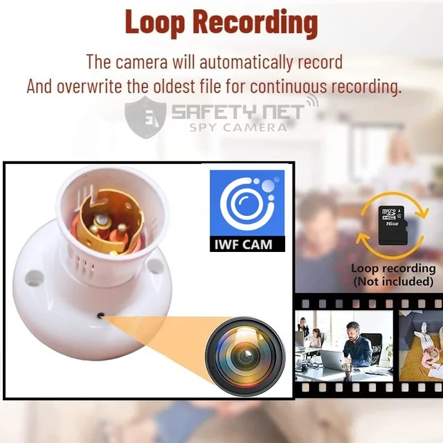 Safety Net 4K Spy WiFi Holder Hidden HD Mini Spy cam 1080p Audio Video Recording Watch Live 24 Hours Small Surveillance Security Hidden Wireless Spy Camera Camera for Office Nanny ( iWFCAM APP)