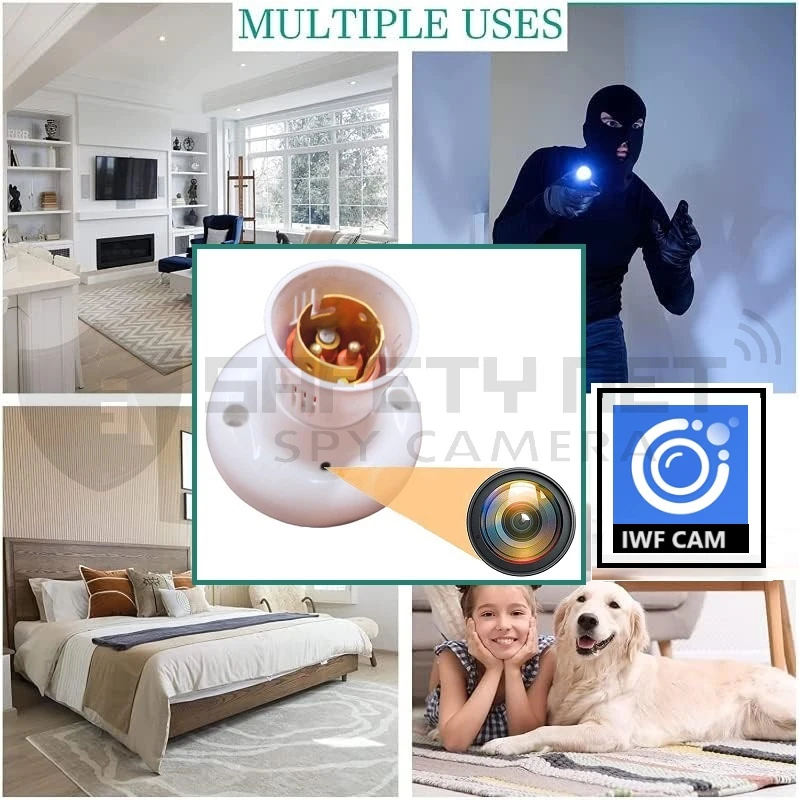 Safety Net 4K Spy WiFi Holder Hidden HD Mini Spy cam 1080p Audio Video Recording Watch Live 24 Hours Small Surveillance Security Hidden Wireless Spy Camera Camera for Office Nanny ( iWFCAM APP)