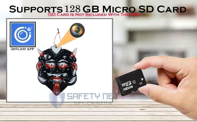 SAFETYNET Spy Camera in Nazar Battu Plastic Door Hanging WiFi Hidden Cameras with Motion Detection, Mini Wireless Remote Live View with Free Phone App Full HD 1080P, Easy Setup Security Camera