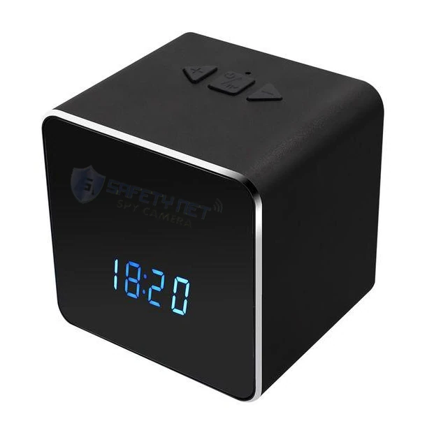 SAFETY NET, SPY CAMERA HD 1080P Hidden Spy WIFI Security Camera Mini Recorder Build in WIFI Wireless Bluetooth Speaker Music Player Electronic Clock Can be controlled and viewed in real-time Recording