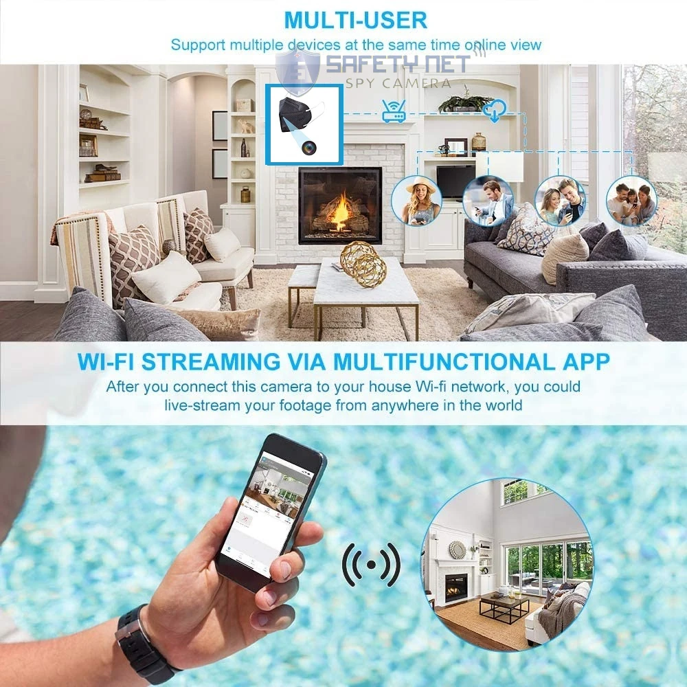SAFETYNET MASK Camera Support up to 32GB Memory Card Full HD Video Audio Recorder, 2 Hours Recording After Full Charge