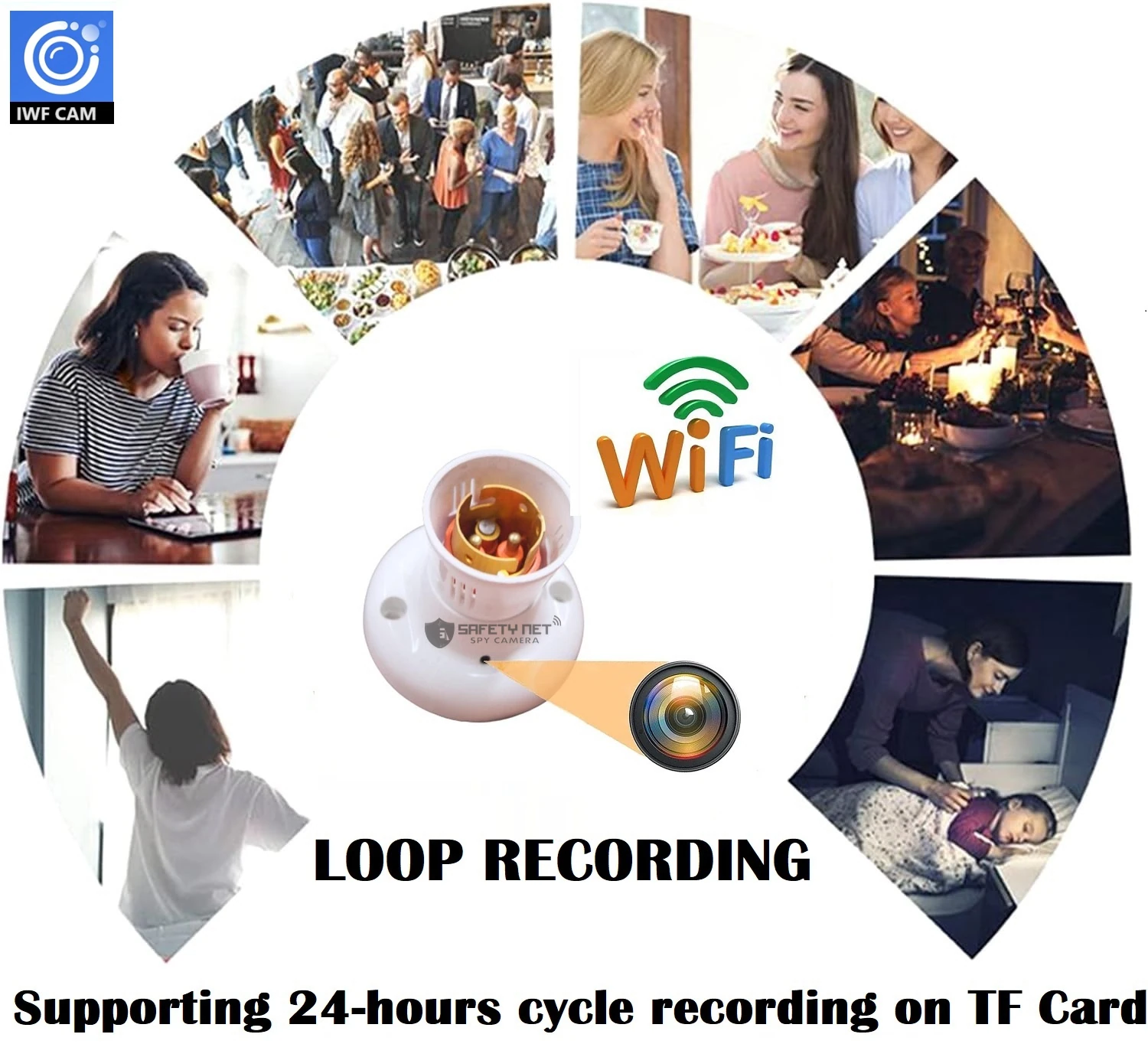 Safety Net 4K Spy WiFi Holder Hidden HD Mini Spy cam 1080p Audio Video Recording Watch Live 24 Hours Small Surveillance Security Hidden Wireless Spy Camera Camera for Office Nanny ( iWFCAM APP)