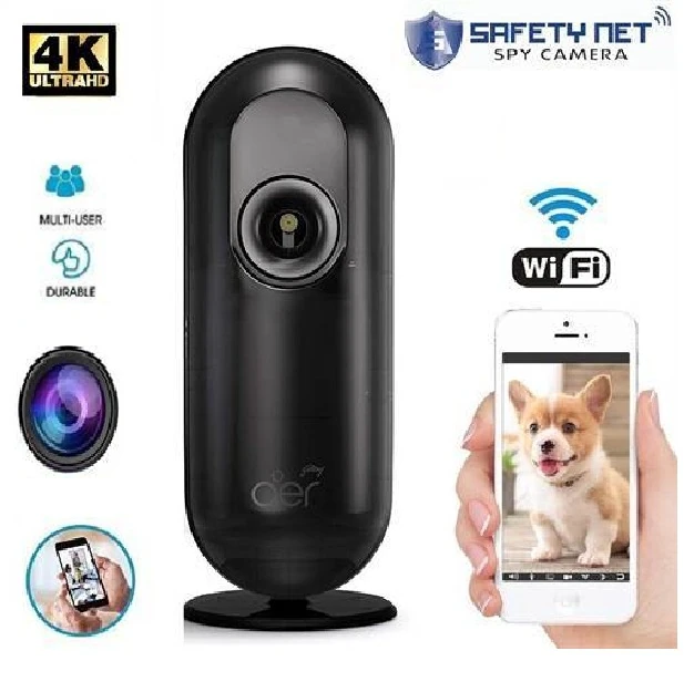 SAFETYNET Spy 4K New Hottest Wifi Air Freshener Camera Night-Vision  Ultra HD Audio Video Recording Wireless Hidden 4K Spy WiFi Network Camera , Wide Angle Surveillance P2P IP Cam for Home (Black)