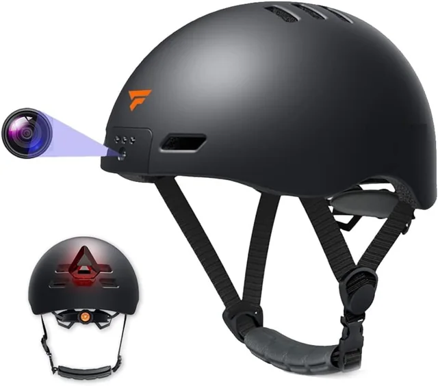 SAFETY NET Smart Bike Helmet for Adult, Helmet with Camera, Helmet Video Recorder with Security Lights for Safe Riding Motorcycle 